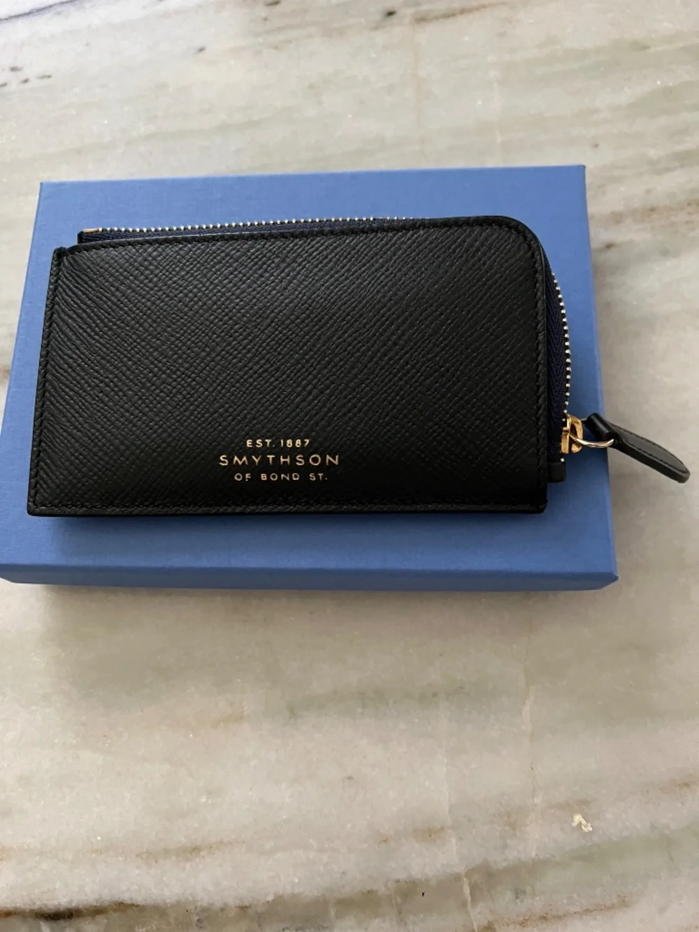 Smythson 4 Card Slot Coin Purse - Navy